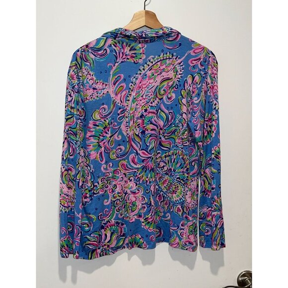 Lilly Pulitzer Multcolor Mermaid Grotto Long Sleeve Button-Up Shirt Women's Size - Picture 3 of 8